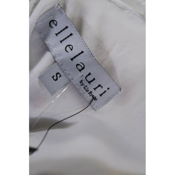 Ellelauri Women's High Neck Sleeveless Crochet Trim Midi Dress White Size S - Picture 5 of 6